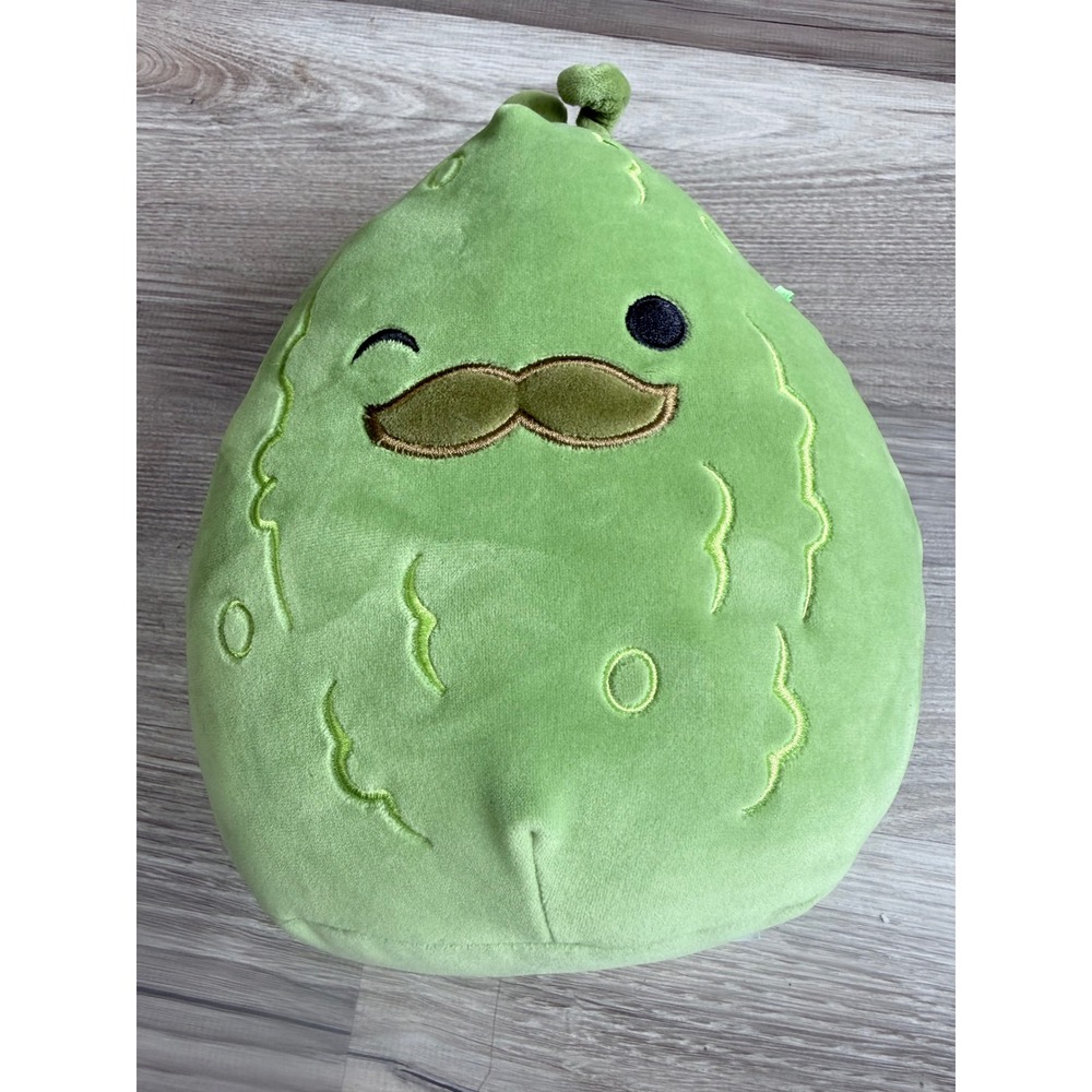 Squishmallows Charles the Pickle 8 Inch Green Mustache Winking Plush Toy